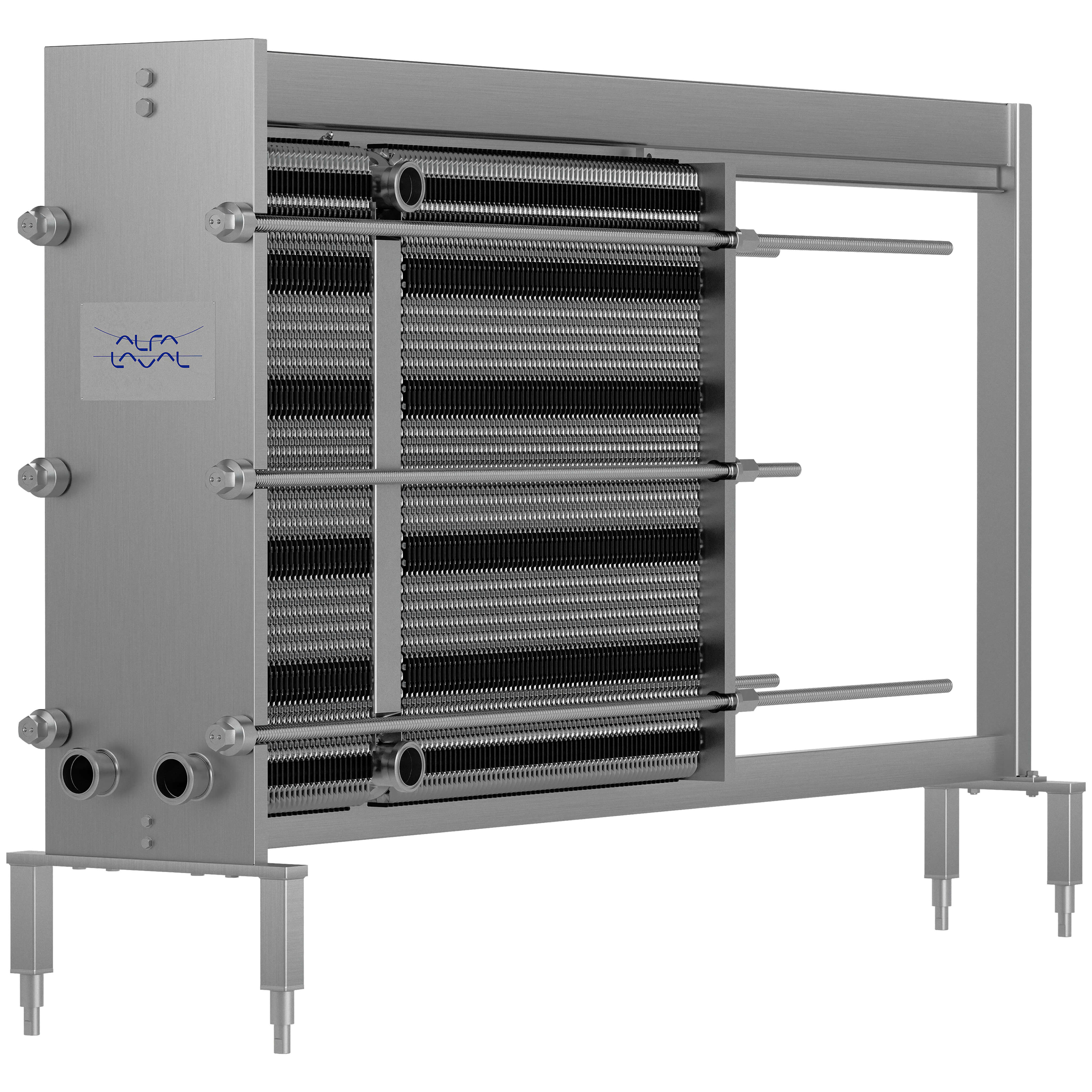 Widegap plate heat exchanger